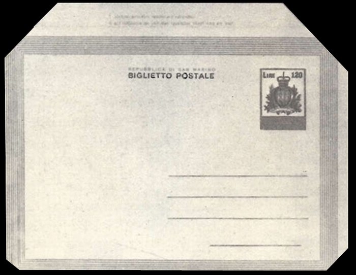Почтовый лист Сан-Марино