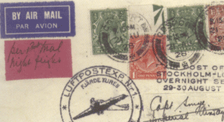 Сувенирный конверт из первого ночного перелета