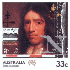 Уильям Дампьер почтовая марка