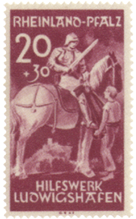 Марка в поддержку пострадавших в Людвигсхафенской катастрофе 1948 г