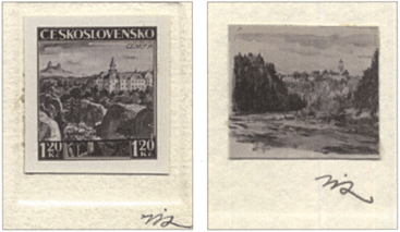 Два черных оттиска отвергнутых проектов