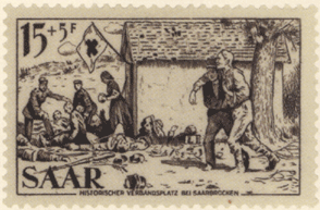 Саар почтовая марка