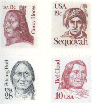 индейцы на почтовых марках