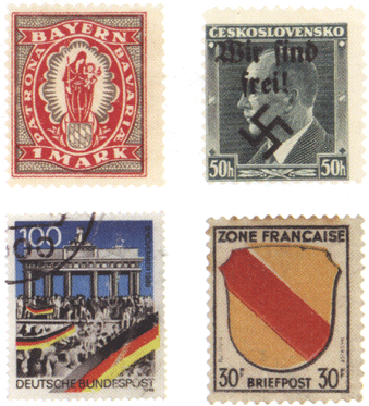 Марки Баварии, Судетской области и французской зоны Германии