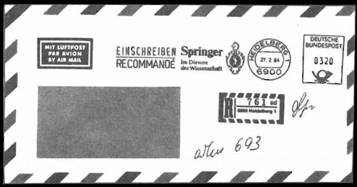 Письмо с оттиском штемпеля франкировальной машины