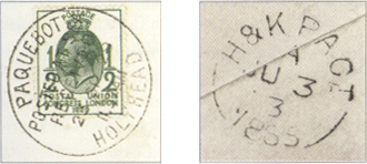 Холихедский штемпель paquebot