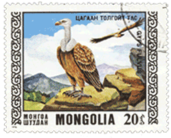 Марки Монголия 1976 год, птицы
