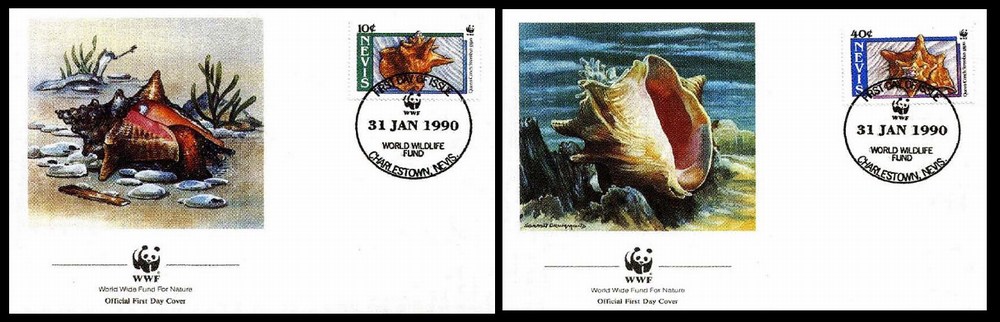 Морские моллюски в филателии