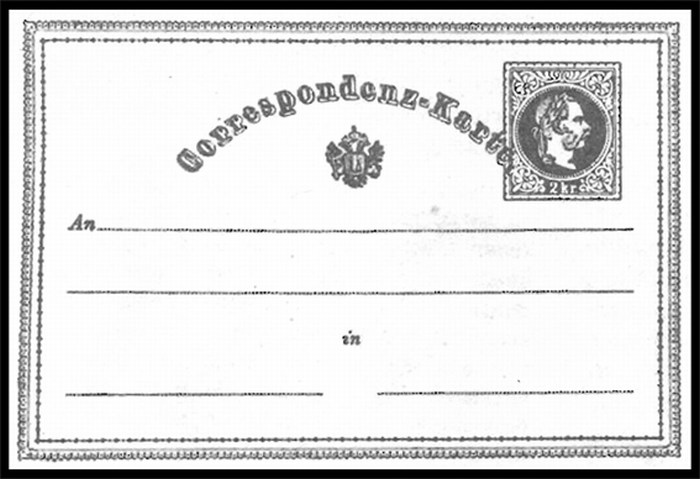 Первая в мире почтовая карточка