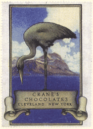 непочтовая марка с рекламой «Журавлиного шоколада»