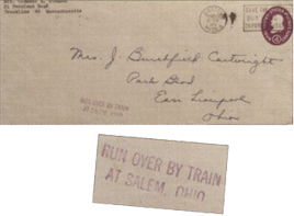 штемпель Попало под поезд